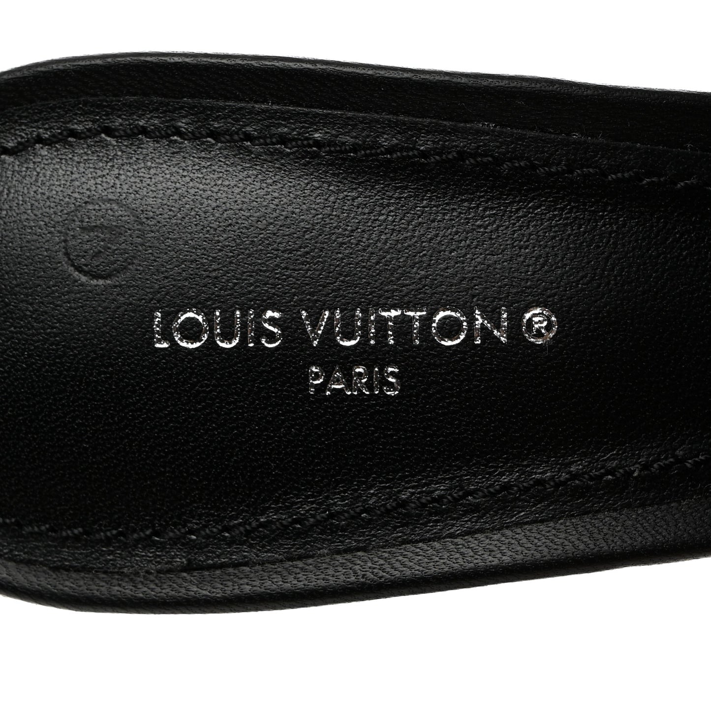 Lambskin Embossed Monogram Revival High Heel Mules 37.5 Black