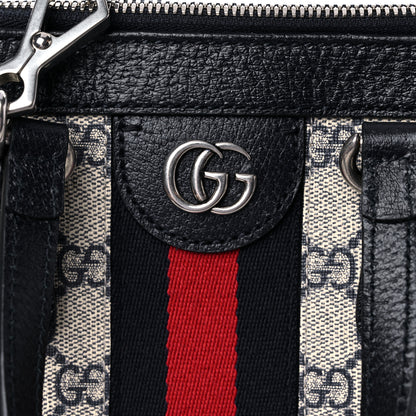 Gucci GG Supreme Monogram Textured Dollar Calfskin Web Small Ophidia Tote Bag Beige Blue 10 of 11