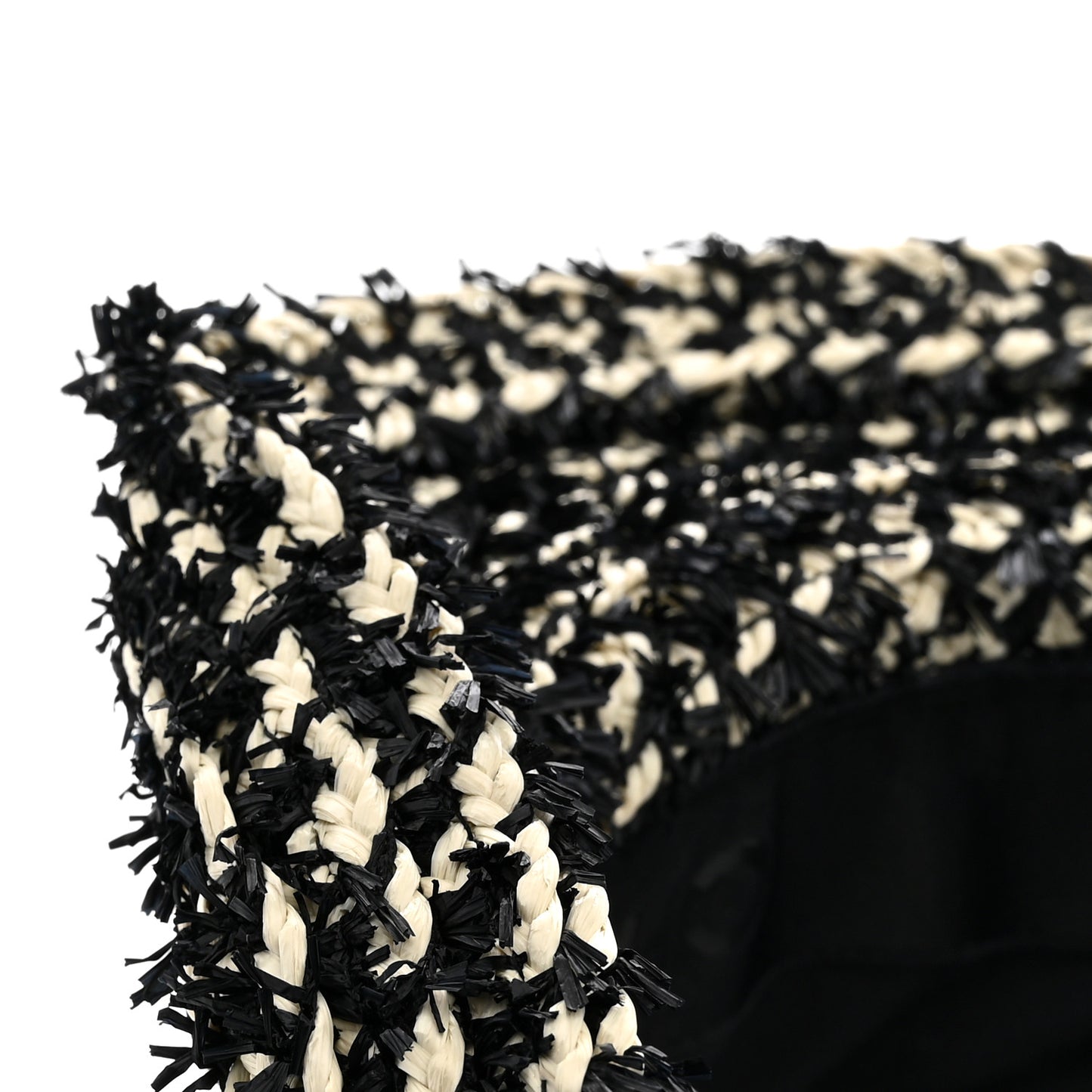 Abaca Cotton Ribbon Visor Black Beige