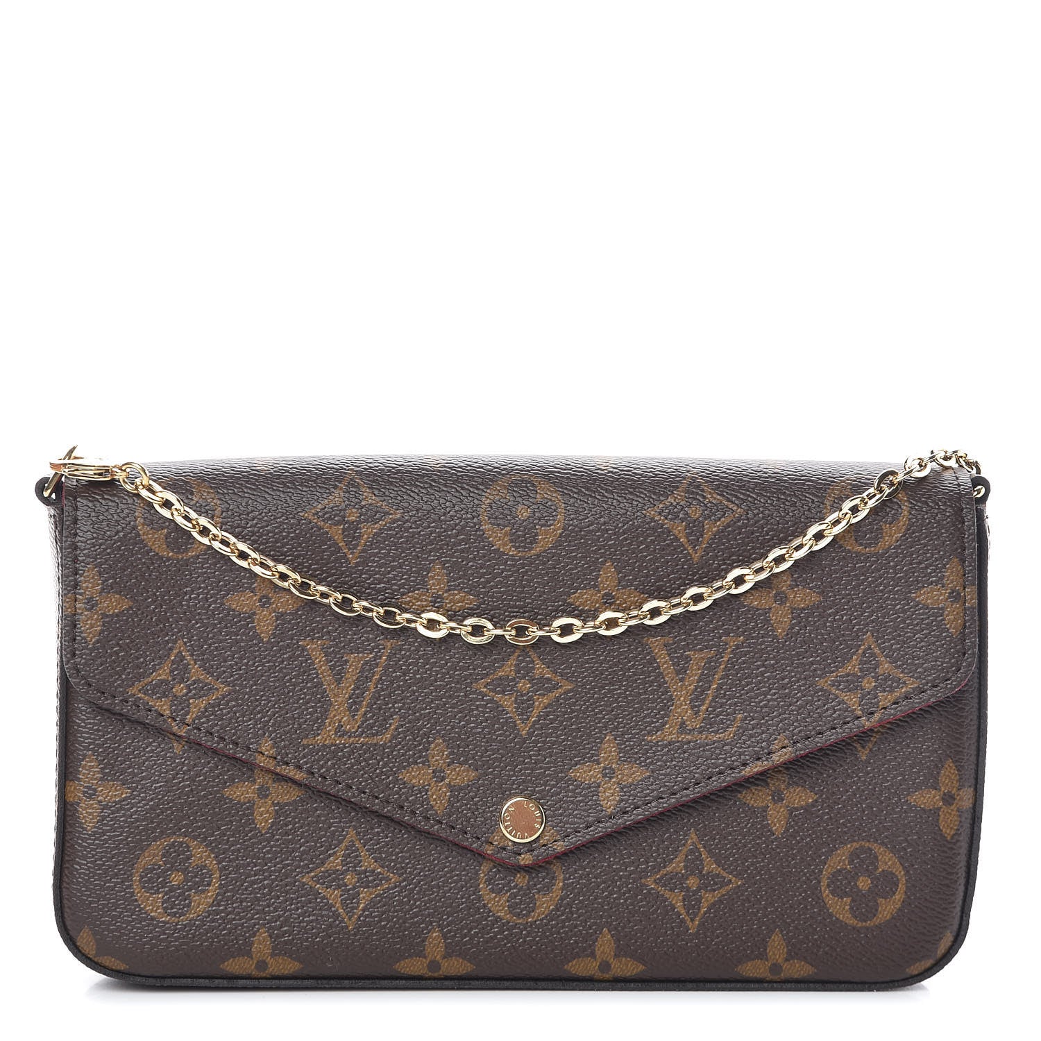 Louis Vuitton Monogram Pochette Felicie Chain Wallet Fuchsia 1 of 10