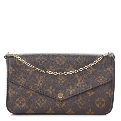Louis Vuitton Monogram Pochette Felicie Chain Wallet Fuchsia 1 of 10