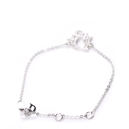 Christian Dior Crystal Logo Bracelet Silver 2 of 3