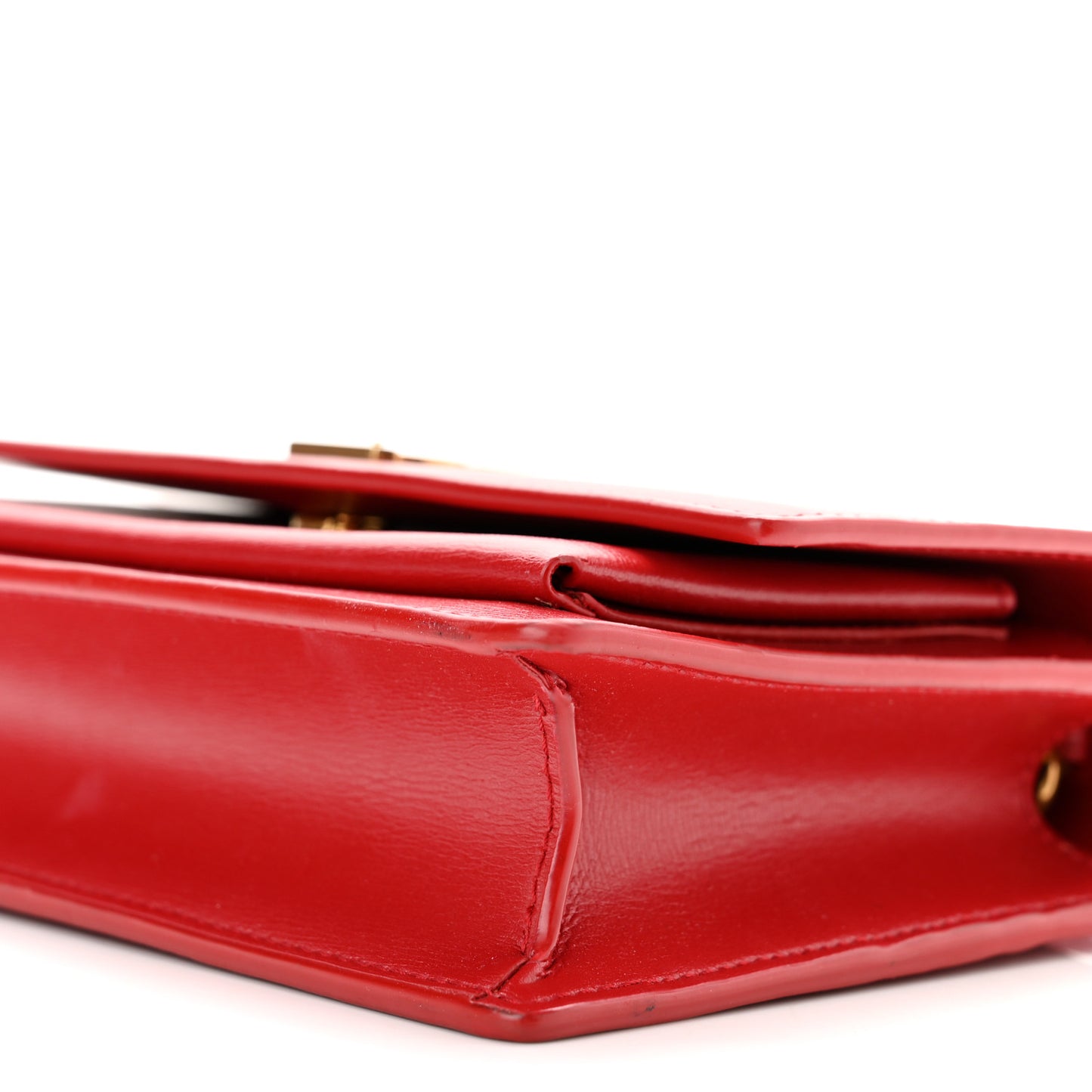 Calfskin Monogram Sunset Chain Wallet Rosso
