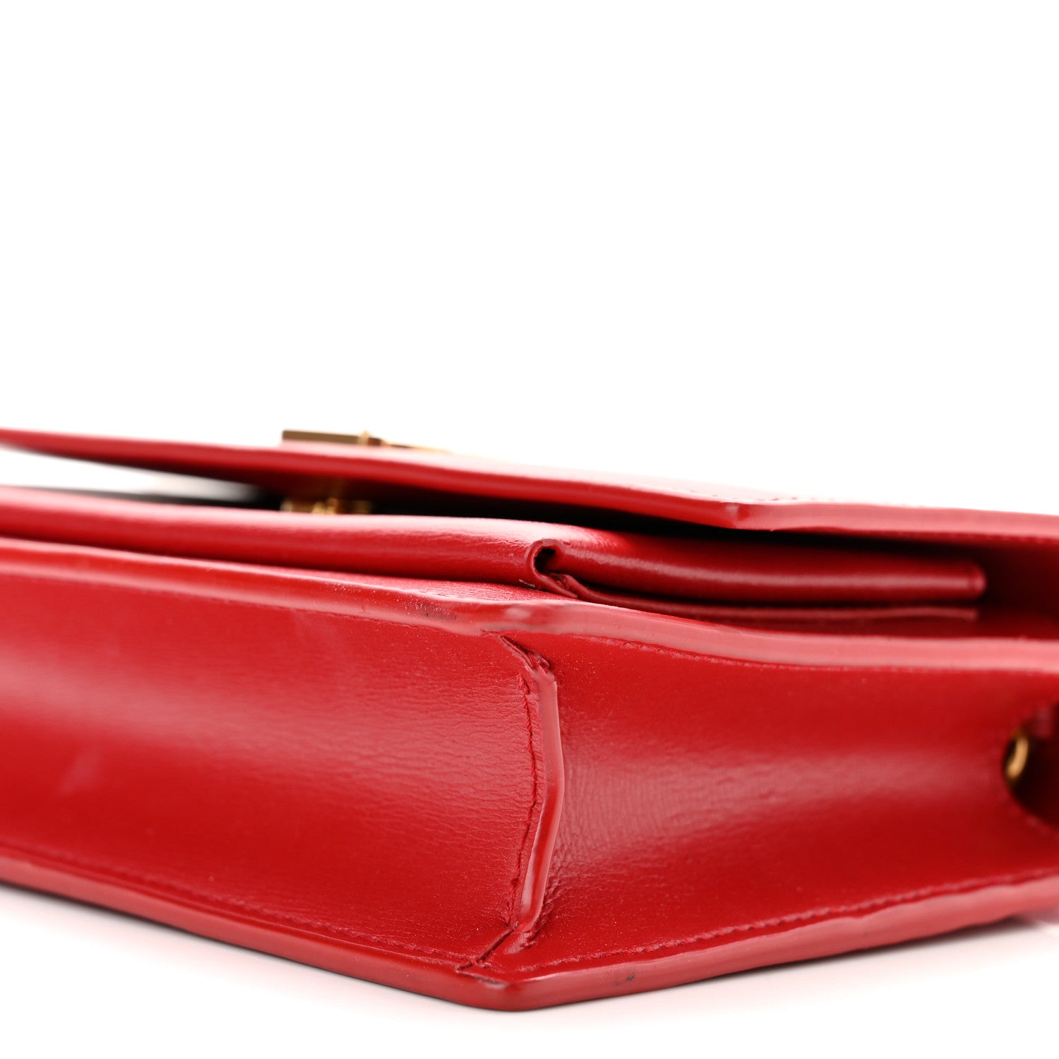 Saint Laurent Calfskin Monogram Sunset Chain Wallet Rosso 9 of 10