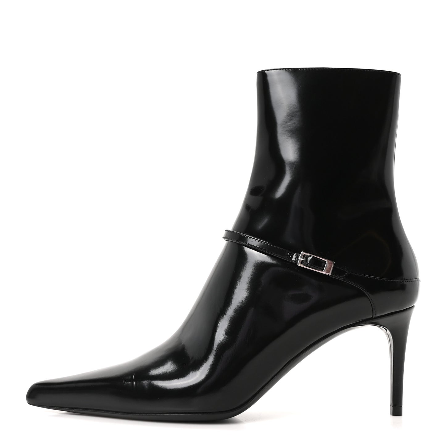 Patent Vendome Buckle Ankle Booties 37 Black