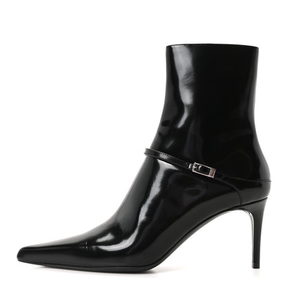Saint Laurent Patent Vendome Buckle Ankle Booties 37 Black 1 of 9