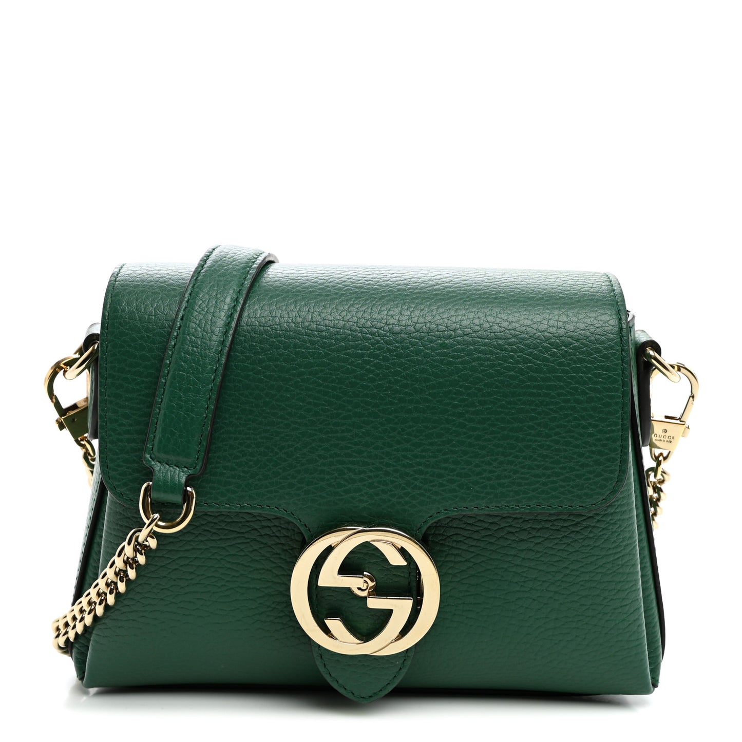 Dollar Calfskin Interlocking G Crossbody Bag Emerald