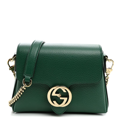 Gucci Dollar Calfskin Interlocking G Crossbody Bag Emerald 1 of 9