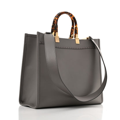 Fendi Vitello King Plexiglass Logo Embossed Medium Fendi Sunshine Shopper Tote Moon 3 of 12