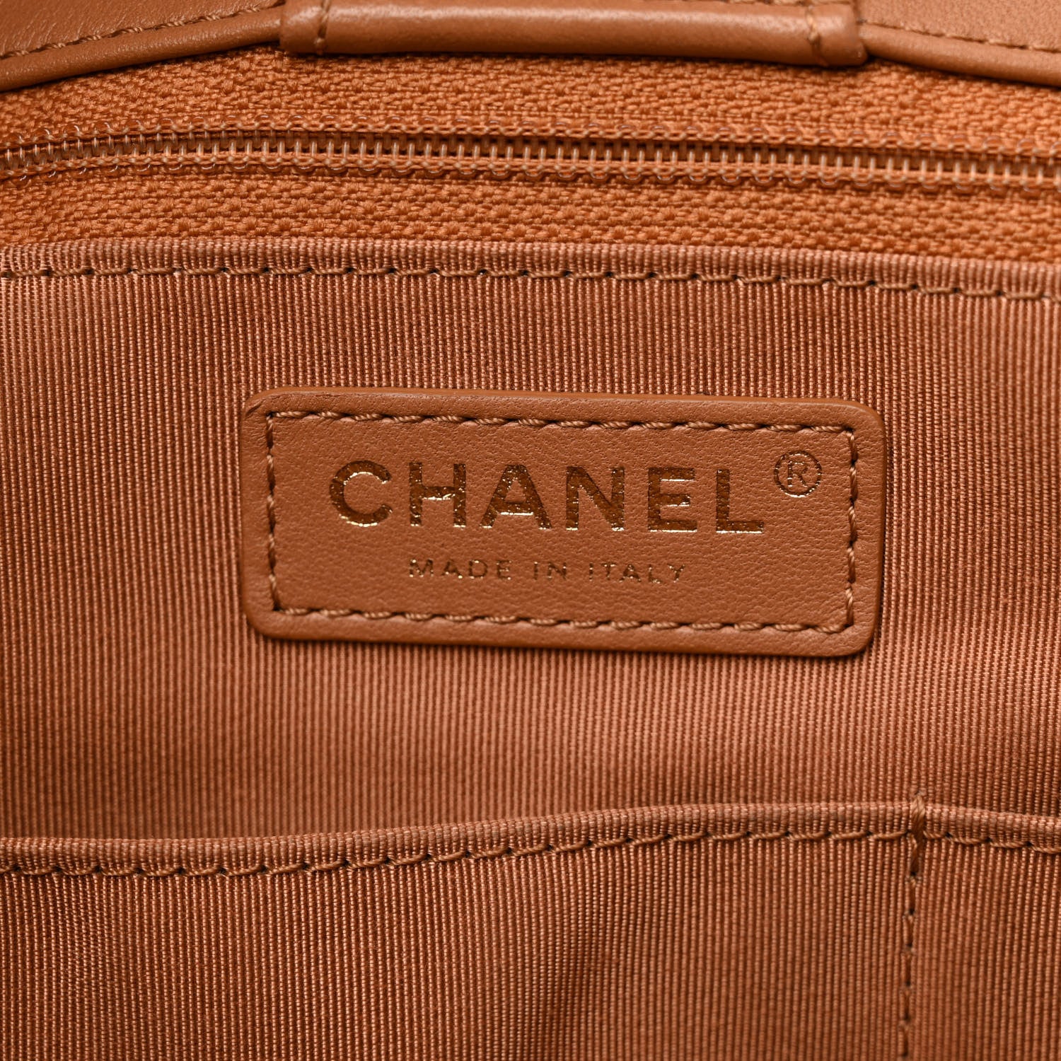 Chanel Lambskin Quilted Large Drawstring Shoulder Bag Dark Beige 6 of 10