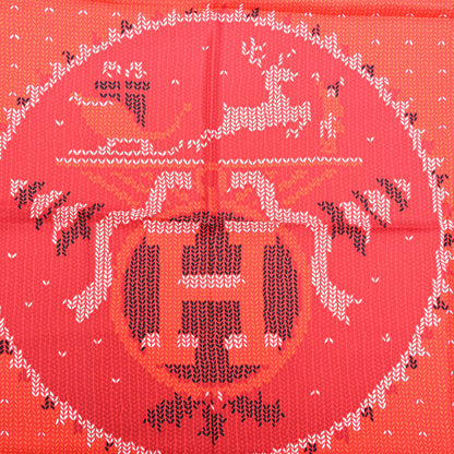Hermes Silk Au Coin Du Feu Scarf 90 Rouge Bordeaux Black 3 of 4