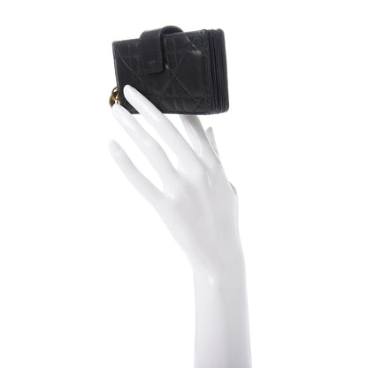 Christian Dior Lambskin Cannage Lady Dior 5-Gusset Card Holder Black 2 of 7