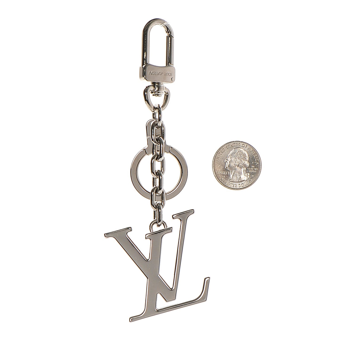 LV Initials Key Chain Holder Silver