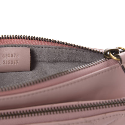 Gucci Calfskin Matelasse Small GG Marmont Double Zip Shoulder Bag Perfect Pink 10 of 11