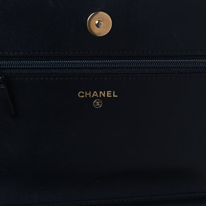 Chanel Caviar Quilted Boy Wallet On Chain WOC Navy 5 of 14
