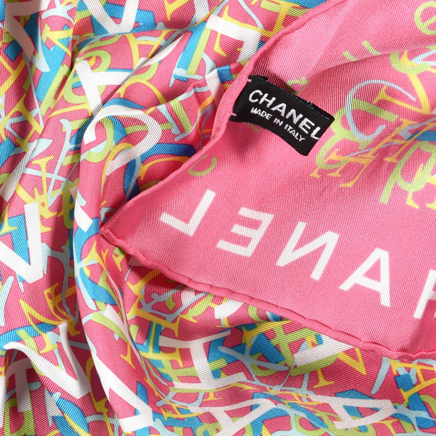 Chanel Silk CC Logo Square Scarf Multicolor 3 of 3