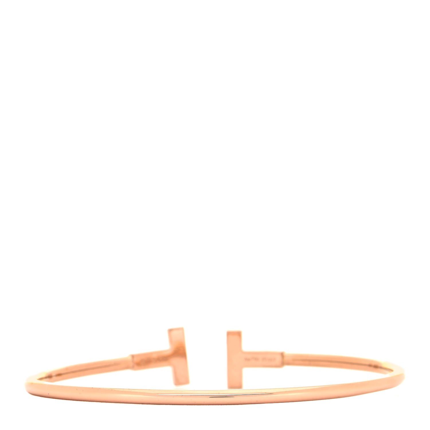 Tiffany 18K Rose Gold Mother of Pearl T Wire Bracelet 3 of 4
