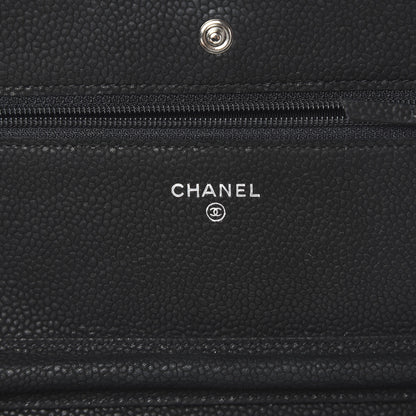 Chanel Iridescent Caviar Quilted Wallet On Chain WOC Black 5 of 13