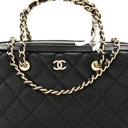 Chanel Caviar Quilted Barrel Clutch With Chain Black 8 of 11