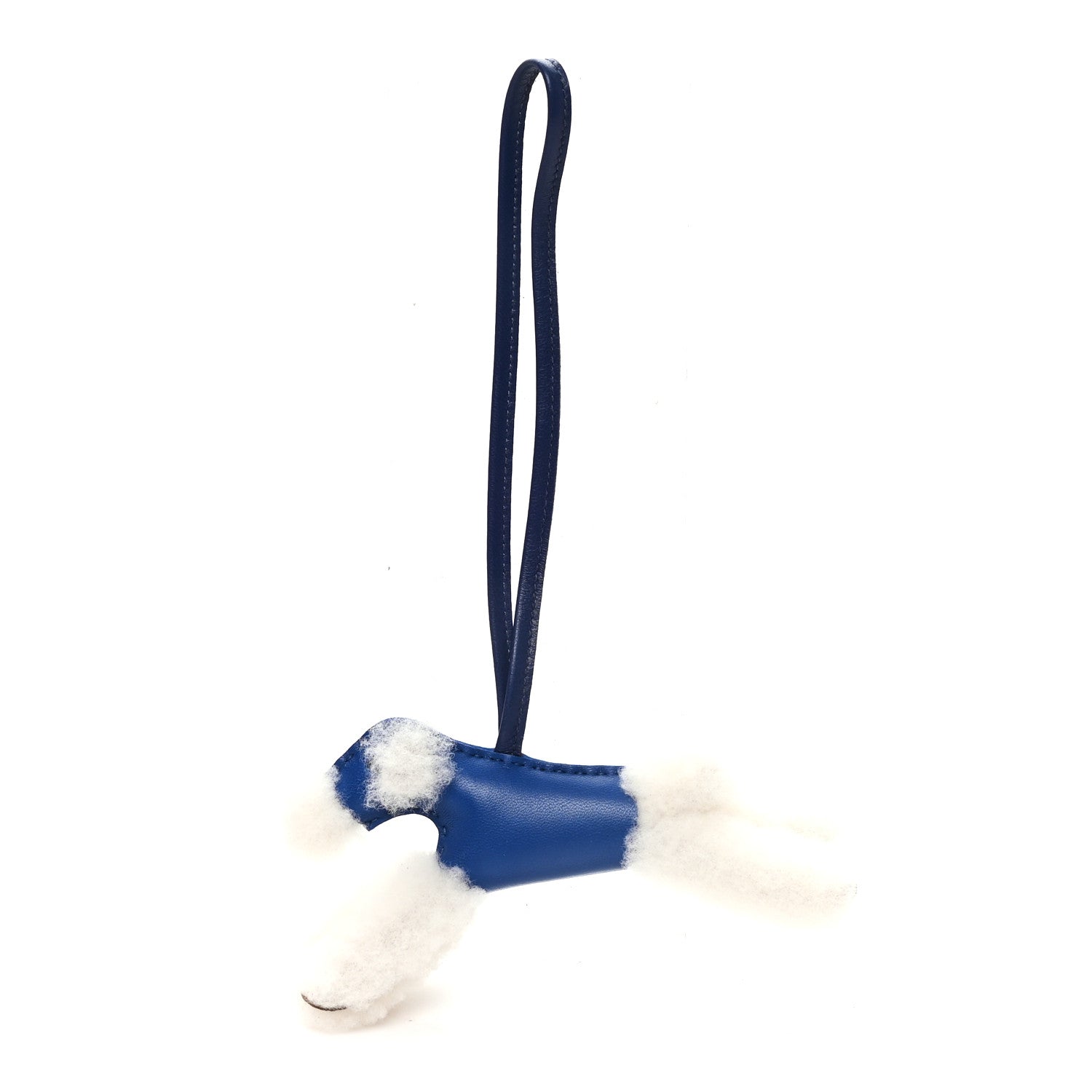 Hermes Milo Lambskin Shearling Budy Charm Bleu France Bleu Saphir 1 of 4