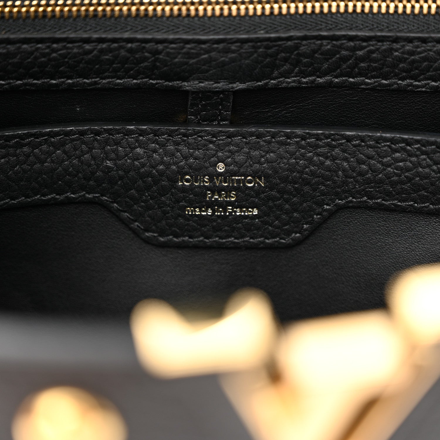 Louis Vuitton Taurillon Studded Capucines PM Black 6 of 10