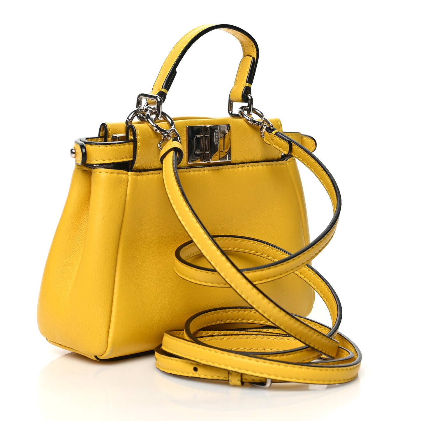 Shiny Nappa Micro Peekaboo Iconic Satchel Sunflower