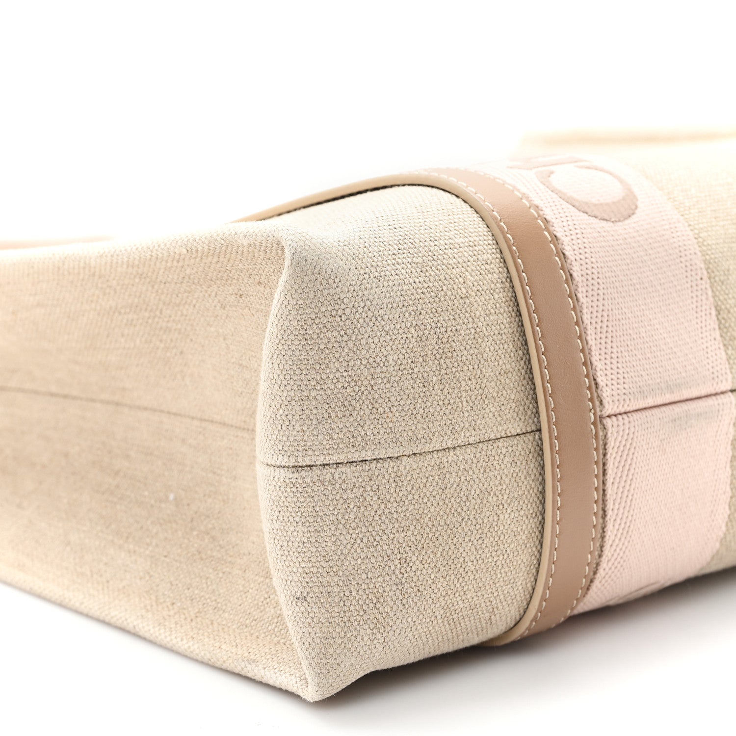 Chloe Linen Calfskin Medium Woody Ribbon Tote Blushy Beige 7 of 12