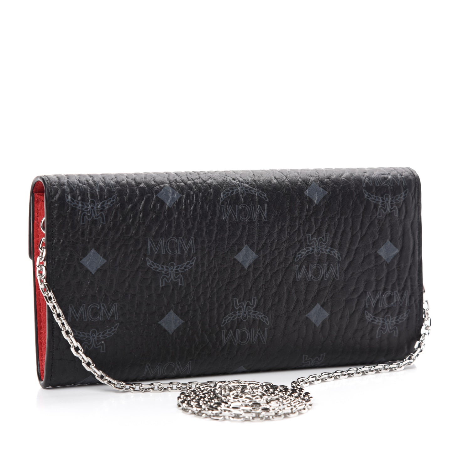 Visetos Large Patricia Wallet On Chain Black Red
