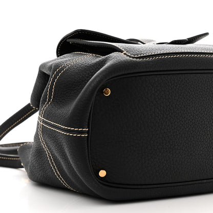 Loro Piana Grained Calfskin Globe Shoulder Bag Black 8 of 9