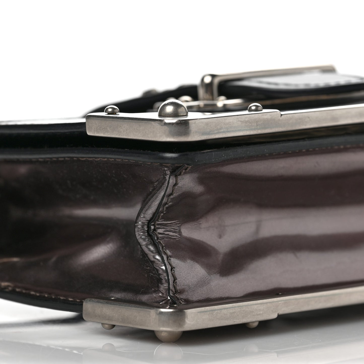 Metallic Vitello Saffiano Cahier Bag Ferro Black