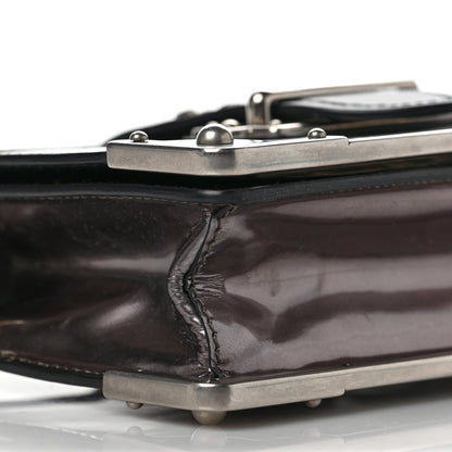 Prada Metallic Vitello Saffiano Cahier Bag Ferro Black 6 of 9