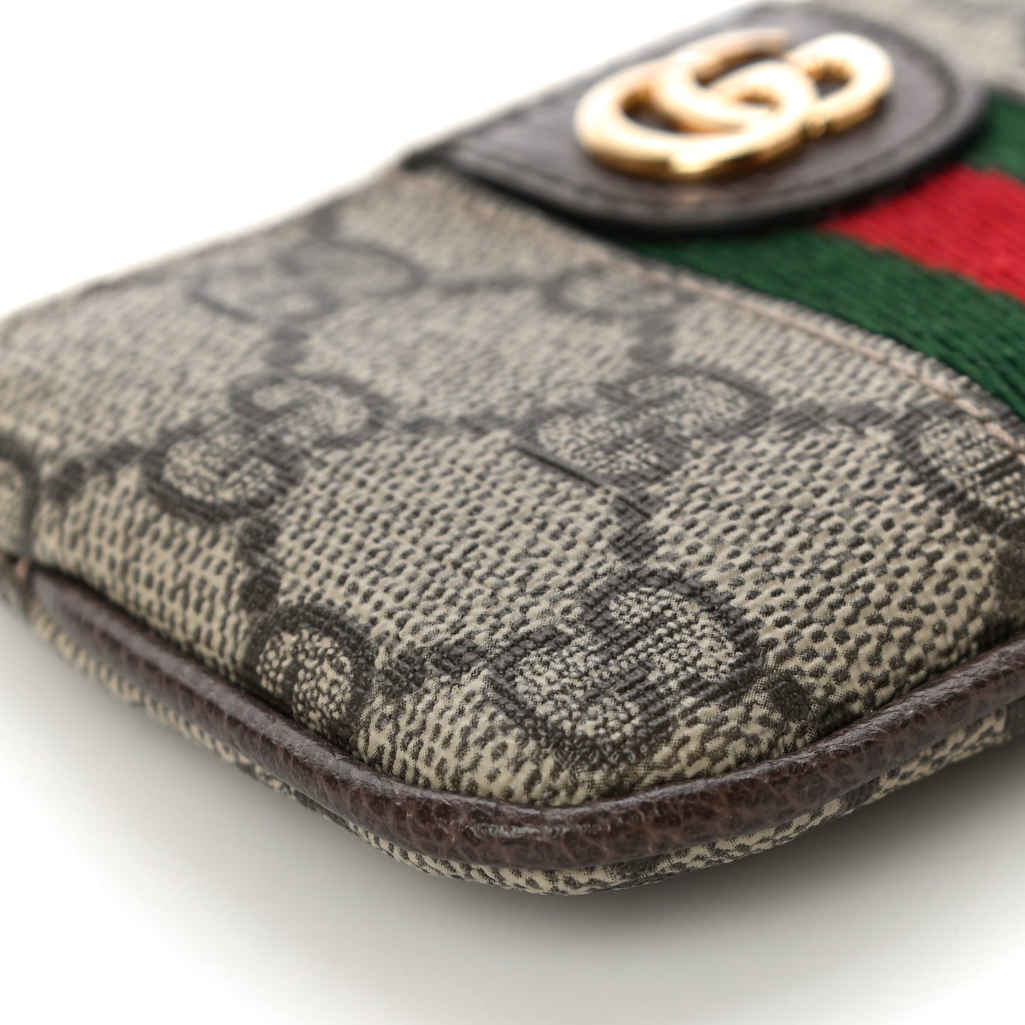 GG Supreme Monogram Web Ophidia Key Case Beige New Acero