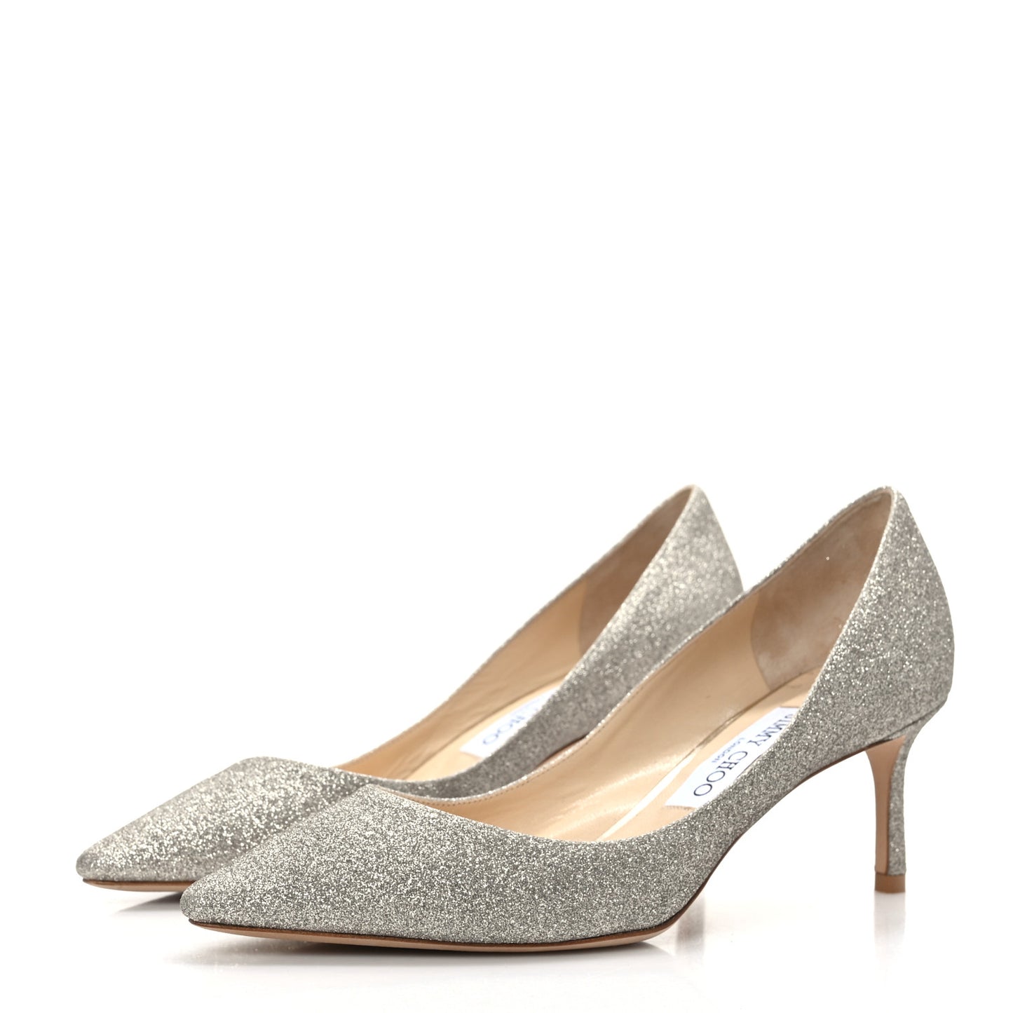 Coarse Glitter Pointy Toe 60 Pumps 38 Silver