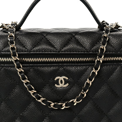 Chanel Caviar Quilted Top Handle Slim Vanity With Chain Black 8 of 11