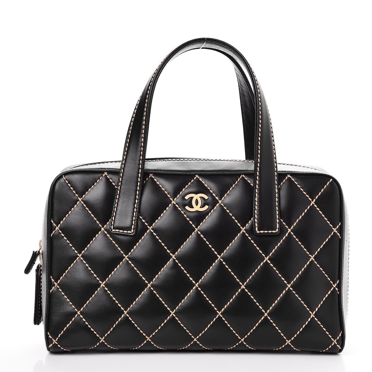 Chanel Calfskin Contrast Stitch Surpique Bowler Black 1 of 7