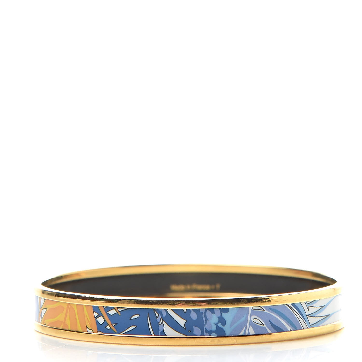 Hermes Enamel Printed Narrow Mythiques Phoenix Bracelet 65 Pollen Azur 3 of 5