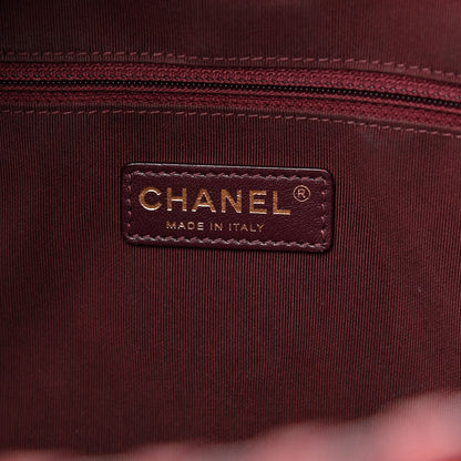 Chanel Iridescent Calfskin Quilted Happy Stitch Shopping Tote Red 6 of 9
