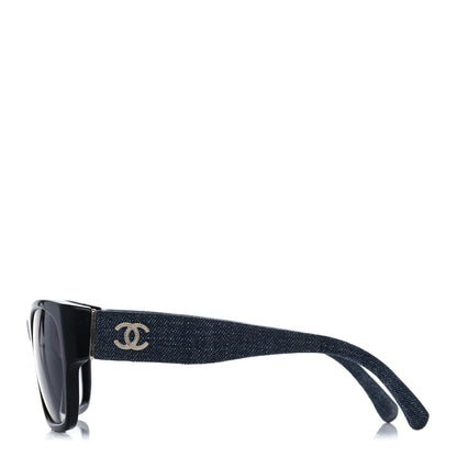 Chanel Acetate Denim CC Sunglasses 5162 Black Blue 3 of 8