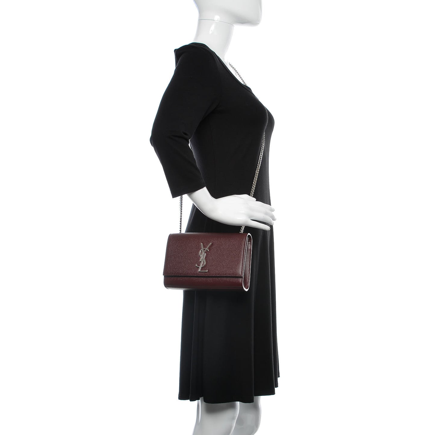 Grain De Poudre Small Monogram Kate Satchel Oxblood