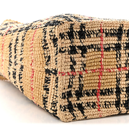 Burberry Raffia Crochet Margate Shoulder Bag Sand Beige 8 of 9
