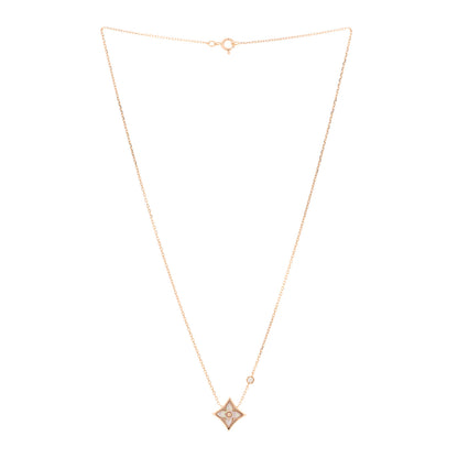 Louis Vuitton 18K Pink Gold Diamond Pink Mother of Pearl Color Blossom BB Star Pendant Necklace 3 of 5