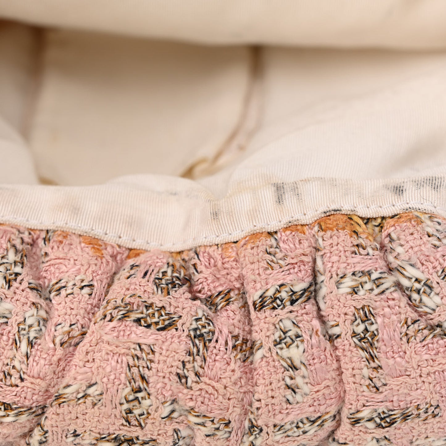 Tweed Boucle Knitting Bag Pink