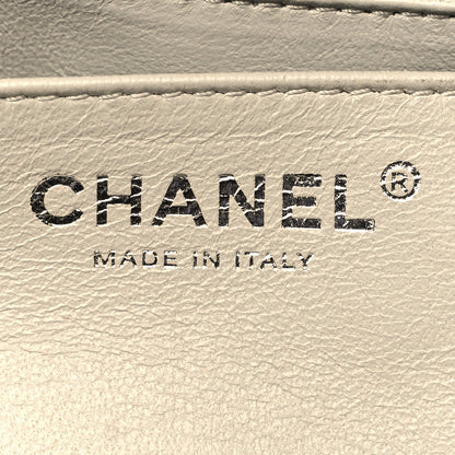 Chanel Crinkled Patent Quilted Jumbo Single Flap Light Beige 6 of 10