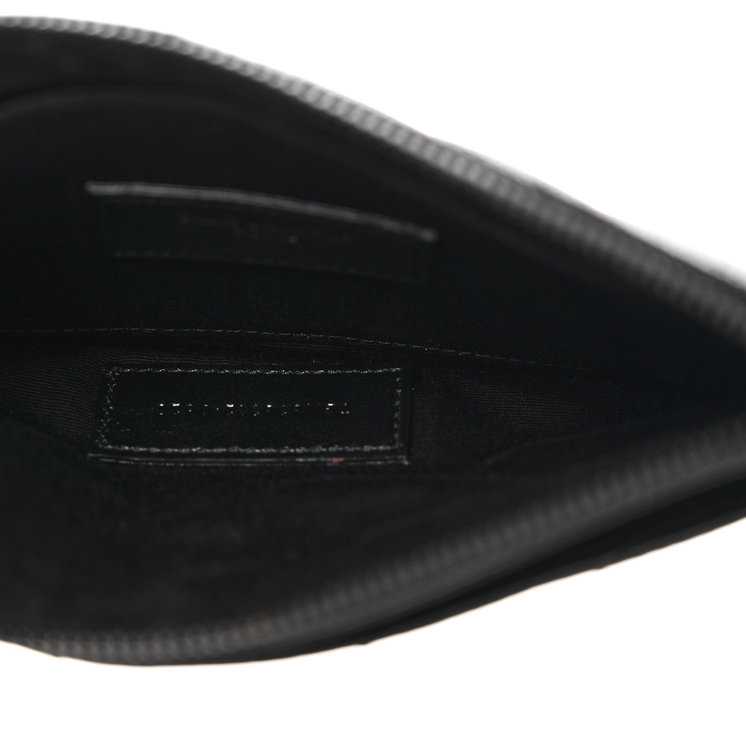 Saint Laurent Grain De Poudre Chevron Monogram Monochrome Bill Pouch Black 5 of 8