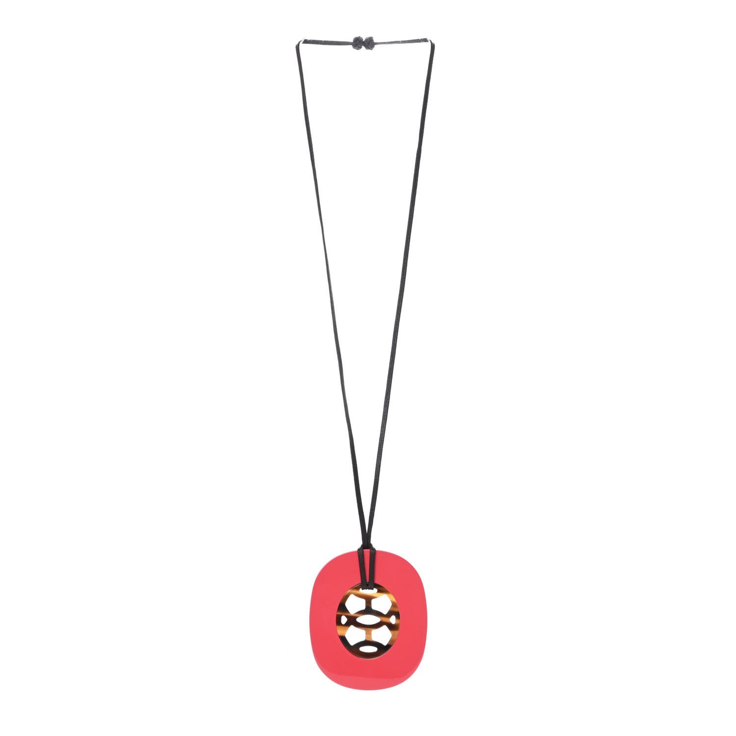 Buffalo Horn Lacquer Lift Necklace Rose Bubble Gum
