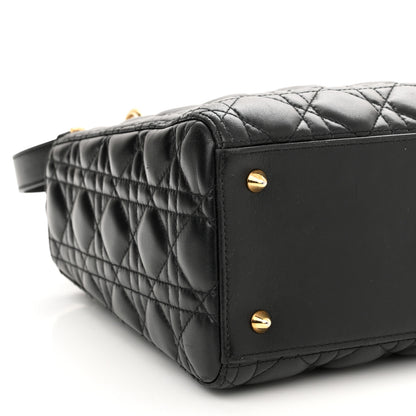 Christian Dior Lambskin Cannage Medium Lady Dior Black 9 of 10