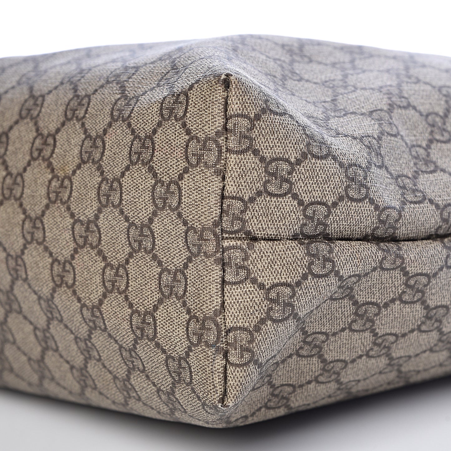 GG Supreme Monogram Large Zippered Shopping Tote Brown