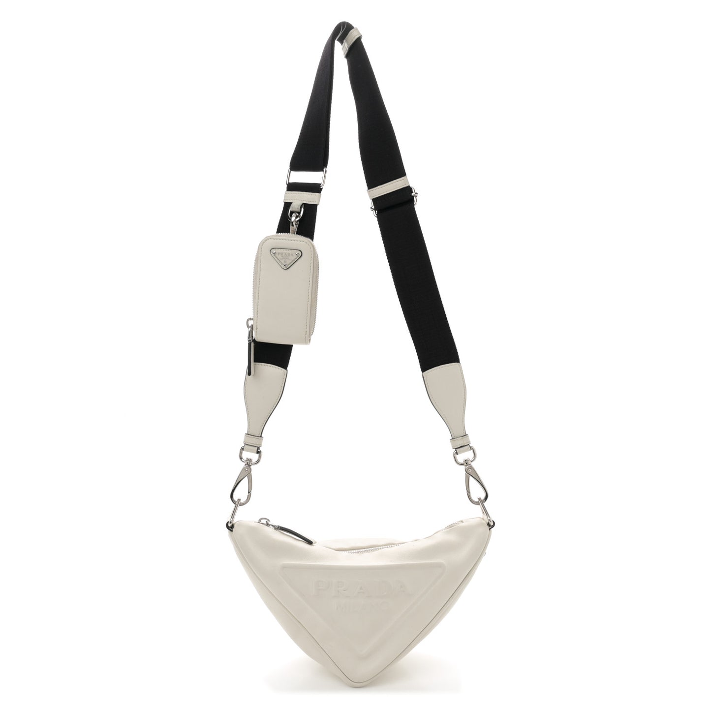 Grace Lux Triangle Shoulder Bag White