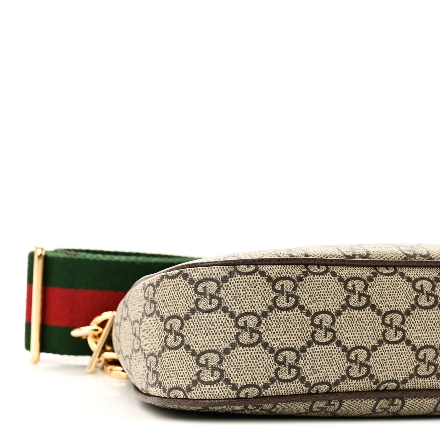 Gucci GG Supreme Monogram Textured Dollar Calfskin Web Small Ophidia GG Handbag Beige Ebony New Acero 9 of 11
