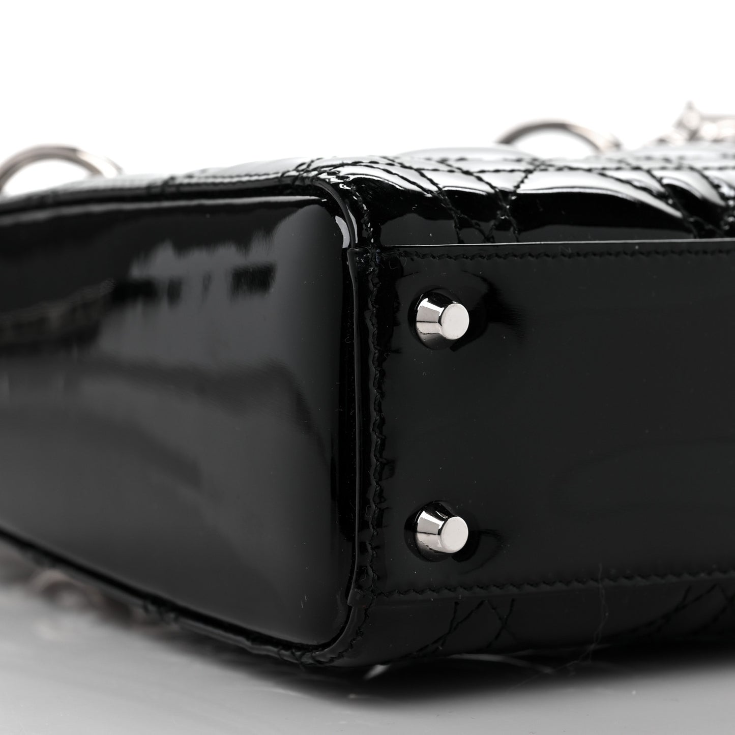 Patent Cannage Mini Lady Dior Black